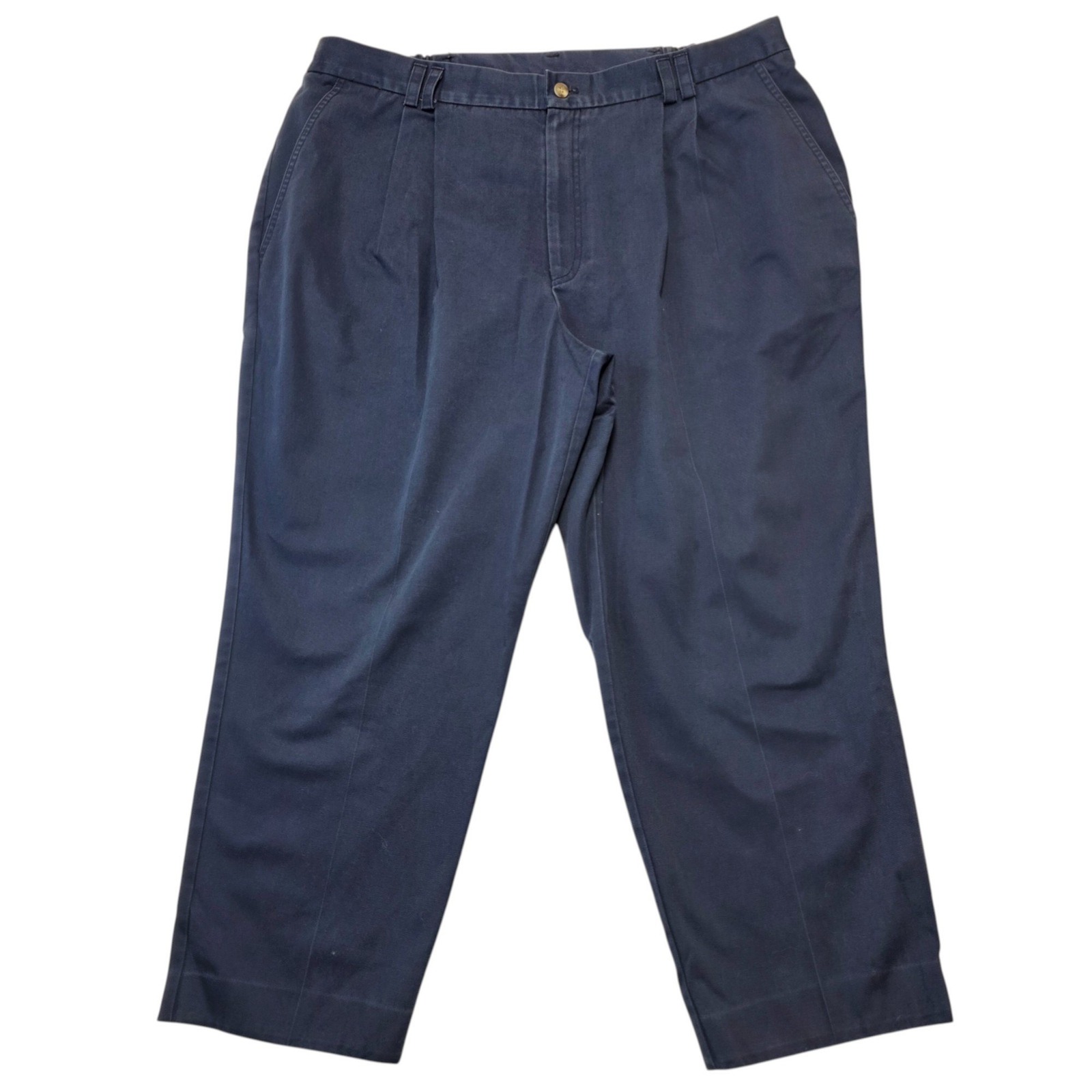 Ehl NoWrinkle Cotton Mens Pleated Front Cropped Pants Size 22wp